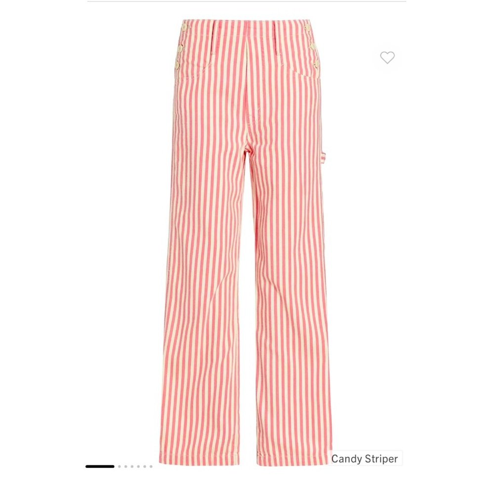 MOTHER The Seafarer striped ankle pants in Candy Striper, size 32
